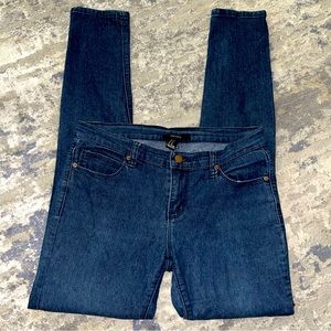 Forever 21 Jeans Mid Rise Skinny Fit Slim Stretch Denim Size 27 Bronze Rivets